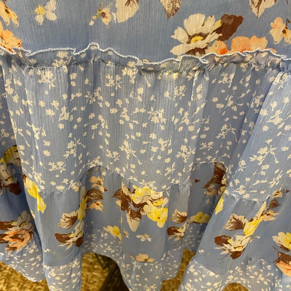 Cato Mixed Floral Print Patchwork Tiered Top Bell Sleeves 18/20W 18W 20 W - Picture 9 of 13